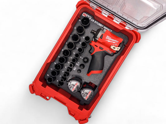 Milwaukee Packout M12 3/8 Stubby Impact Wrench (Gen2) 3/8 Metric Deep Socket Insert