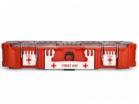 Milwaukee Packout Organiser First Aid Latches, Handle & Handle Label Combinations MEDIUM Red and White