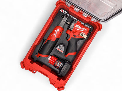 Milwaukee Packout M12 3/8 Stubby Impact Wrench (Gen3) / 3/8 Ratchet Insert