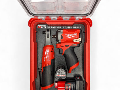 Milwaukee Packout M12 3/8 Stubby Impact Wrench (Gen2) / 3/8 Ratchet Insert