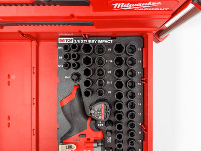 Milwaukee Packout M12 3/8 Stubby Impact Wrench (Gen 3) Insert